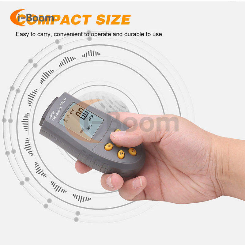 HS2234 skaitmeninis tachometras bekontaktis lazerinis tachometras automatinis matavimo spidometras LCD ekranas Fotoelektrinis tachometras