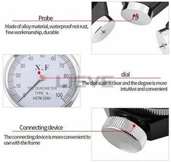 Шор тип A/O/D гумени гуми Durometer Тестер за твърдост Метър 0-100 HA склерометричен тестер за твърдост