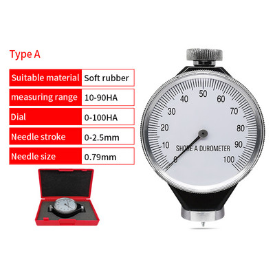3-in-1 Shore Durometras Shore kietumo matuoklis Sintetinis minkštas kaučiukas poliesteris Oda spausdinimo plokštės pluoštas plastiko kietumo įrankiai