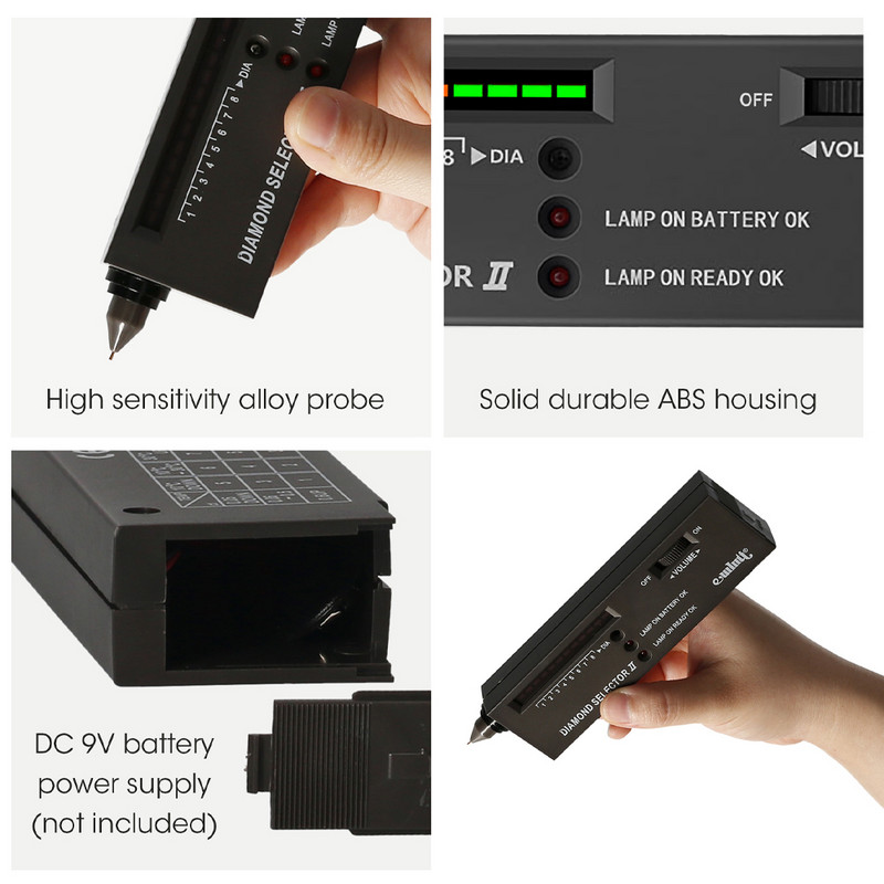 Dijamantna olovka za ispitivanje dijamantnog nakita visoke preciznosti, prijenosni alat za odabir dragog kamenja LED indikatorska olovka za testiranje nakita