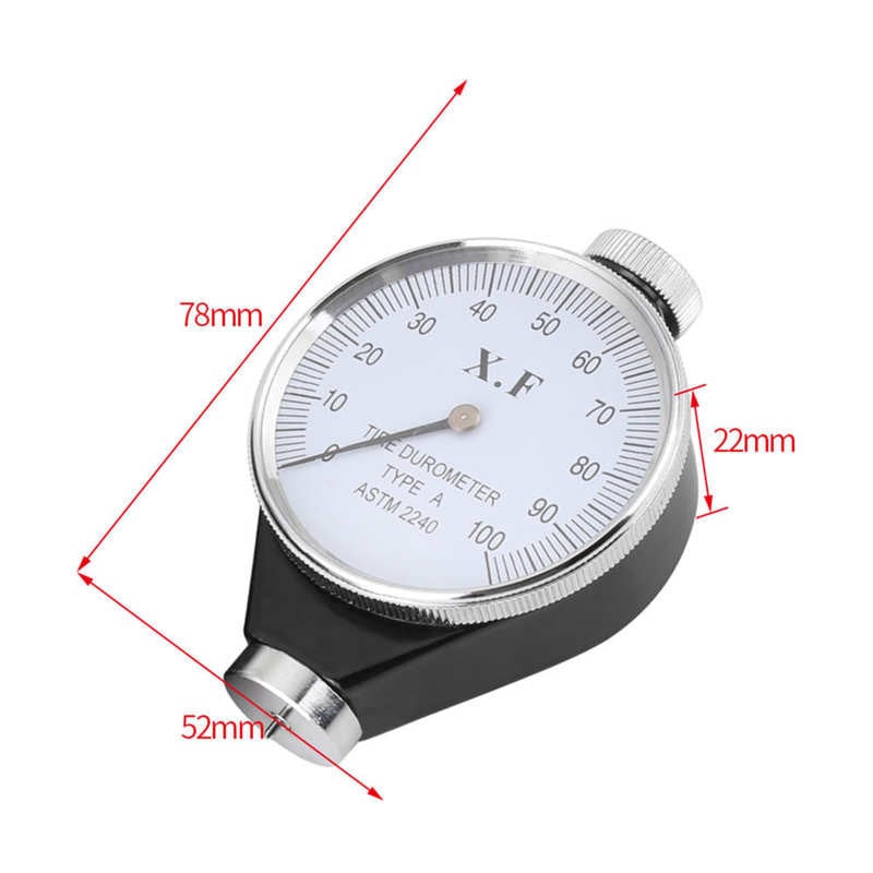 Shore tipas A/O/D Guminė padanga Durometras Kietumo matuoklis 0-100 HA kietumo matavimo įrankiai Durometro matuoklis