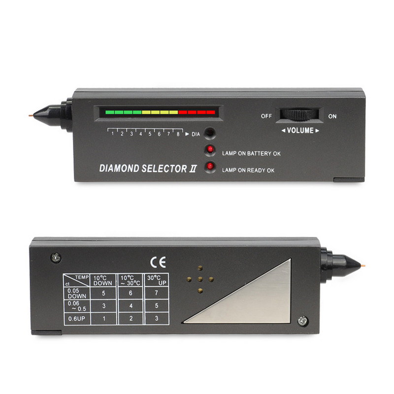 Profesionāls augstas precizitātes dimanta testeris 2/3 dārgakmeņu dārgakmeņu atlasītāja rotaslietu vērošanas rīka LED dimanta indikatora testa pildspalva