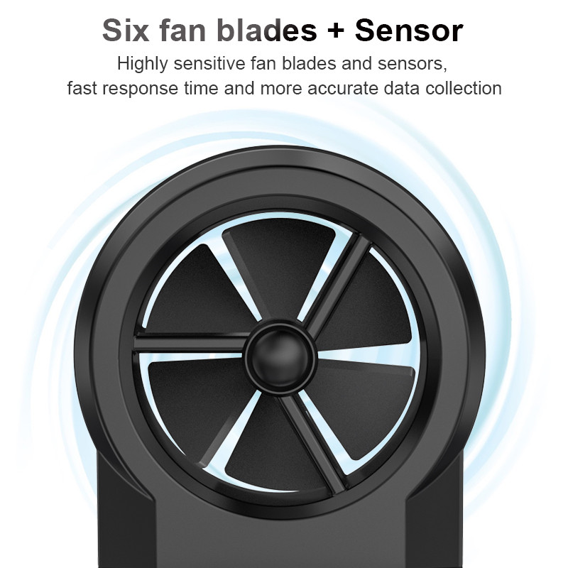 Skaitmeninis anemometras Vėjo greičio matuoklis CFM matuoklis Oro srauto greičio matuoklis Penkių režimų pasukamas rankinis anemometras