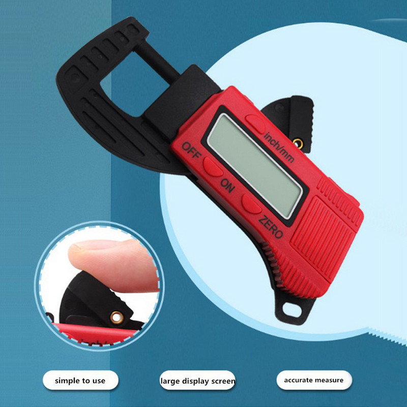 Apkaba anglies pluošto kompozitai Elektroninis skaitmeninis ekranas Storis Apkaba Mikrometras Matuoklis INCH/MM Matavimo įrankis 0-12,7 mm