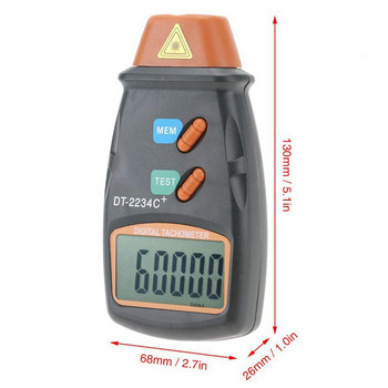Ψηφιακό στροφόμετρο, DT-2234C+ Μίνι μετρητής στροφών χωρίς επαφή με οθόνη LCD Ψηφιακό στροφόμετρο χειρός