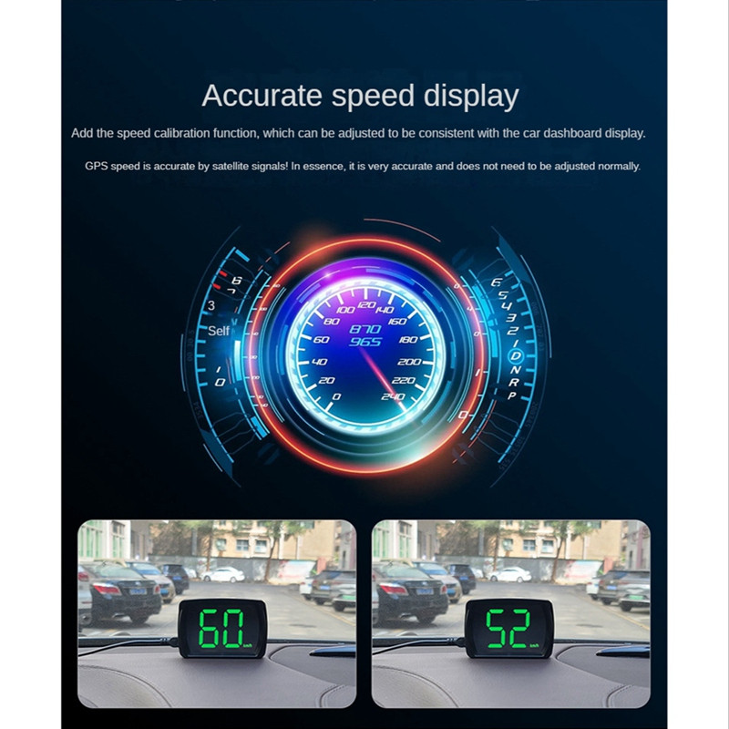 HUD GPS spidometro skaitmeninis greičio matuoklis USB laidas Įdiekite tikslius MPH atnaujinimus, juodus automobiliniams sunkvežimiams