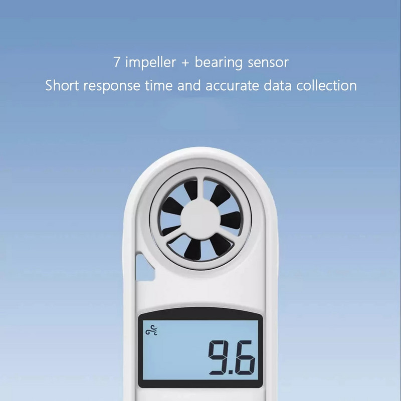 DUKA skaitmeninis anemometras AM-1 nešiojamas rankinis vėjo greičio matuoklis su apšvietimu LCD vėjo greičio vėjo temperatūros matavimas