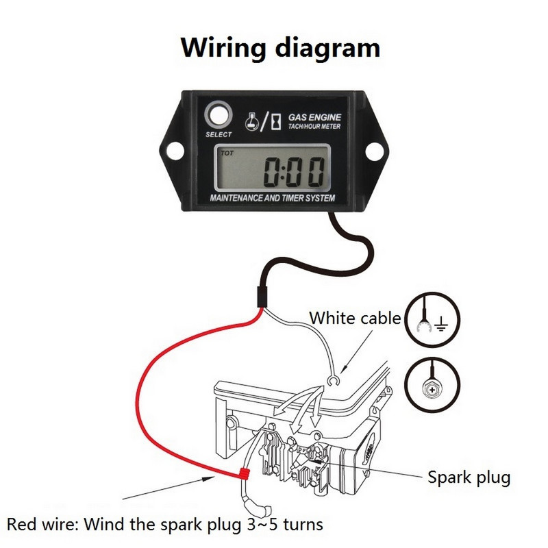 LCD skaitmeninis tachometras, vejapjovės generatorius, benzininio variklio greičio laikmatis, variklio tachometras, skirtas motociklo automobiliniam laivui RL-HMO26A