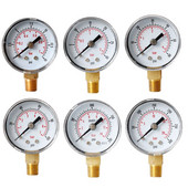 40 mm čeoni mjerač tlaka 1/8" BSPT donji nosač 15,30,60.100,160 200, 300 PSI & bar za zrak plin voda gorivo tekućina.