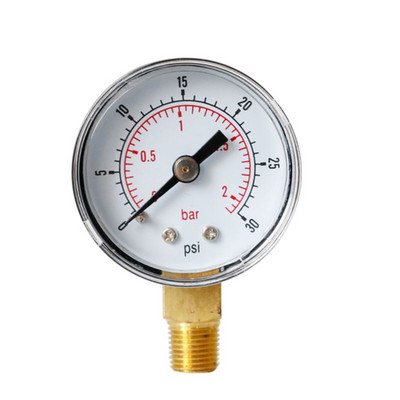 40 mm čeoni mjerač tlaka 1/8" BSPT donji nosač 15,30,60.100,160 200, 300 PSI & bar za zrak plin voda gorivo tekućina.