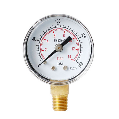 40 mm čeoni mjerač tlaka 1/8" BSPT donji nosač 15,30,60.100,160 200, 300 PSI & bar za zrak plin voda gorivo tekućina.