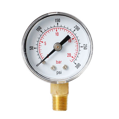 40 mm čeoni mjerač tlaka 1/8" BSPT donji nosač 15,30,60.100,160 200, 300 PSI & bar za zrak plin voda gorivo tekućina.