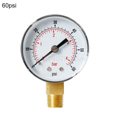 Manometar 52 mm 1/4" BSPT okomiti 15,30,60,100,150,300 PSI i donji nosač šipke