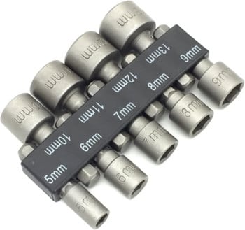 9 τμχ/σετ 5mm-13mm Hex SocketS Μανίκια ακροφύσια Παξιμάδια Σετ τροφοδοτικού Παξιμάδια τροφοδοσίας Πρίζα κατσαβιδιού Σετ Μύτες Σετ Εργαλεία