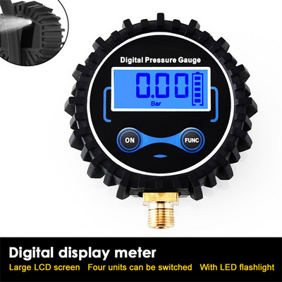 Visoko precizni 0-200PSI digitalni mjerač tlaka u gumama LCD manometar s LED svjetlom za automobile, kamione i motocikle