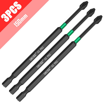 4/5/6 tk magnetilise partiipeaga, tugeva ristiga PH2 suure kõvadusega kruvikeerajate komplekt 60/70/90 mm libisemiskindlate veekindlate otsikute komplekt