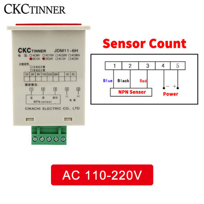 Digitális számláló JDM11-6H kijelző Elektronikus ipari számláló DC 12V 24V 36V AC 110V 220V 380V Proximity switch érzékelő száma