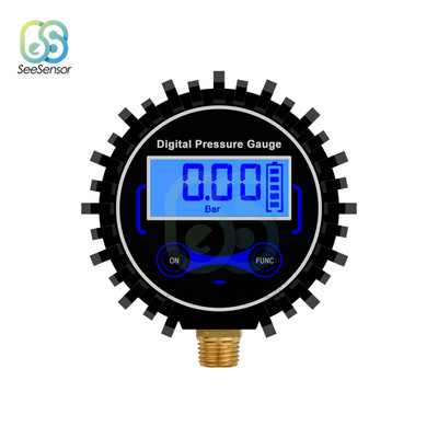 LCD digitaalne rehvirõhumõõtur 0-200PSI 1/4NPT õhu PSI meeter auto mootorratta rehvirõhu monitori taustvalgustusega