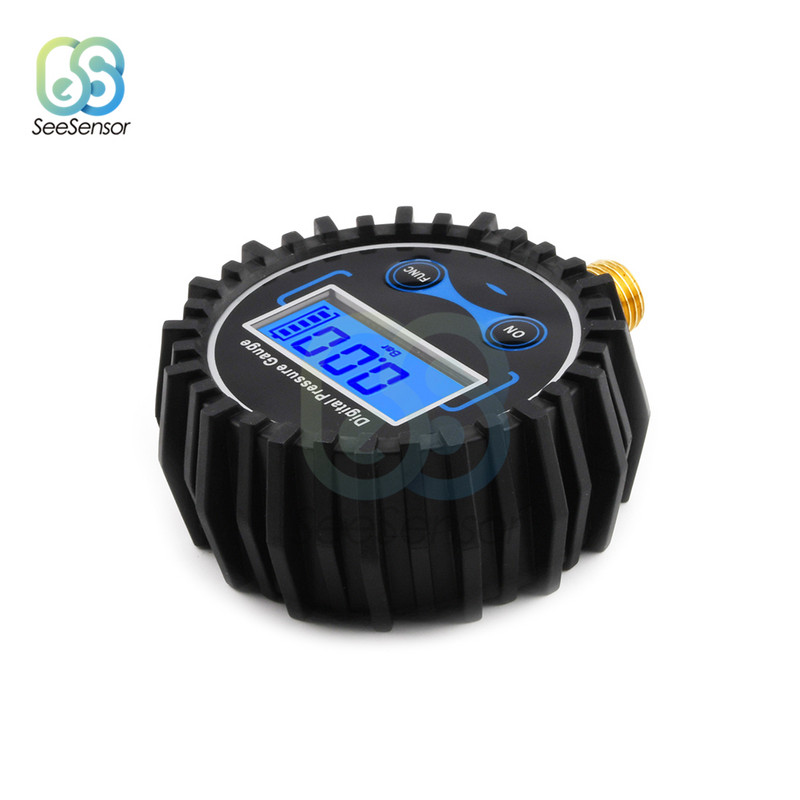 LCD digitaalne rehvirõhumõõtur 0-200PSI 1/4NPT õhu PSI meeter auto mootorratta rehvirõhu monitori taustvalgustusega