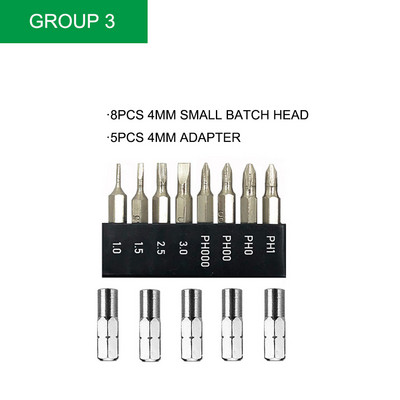 4 mm-es adapter 5–9 db Hornyolt Phillips CR-V precíziós bitek Csavarhúzókészlet Javítás Mobiltelefon kamera Számítógép bit PH000-1 SL1-3