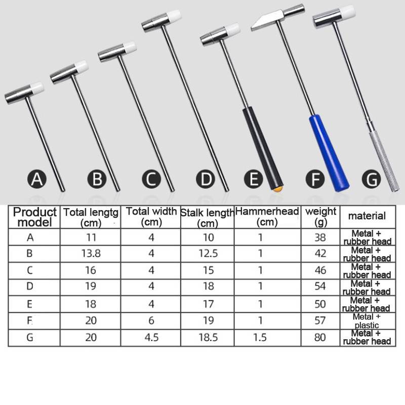 Metalinis mini daugiafunkcis mažas plaktukas minkštas ir kietas dvigubos paskirties plaktukas plastikinis laikrodžio remonto įrankis plaktukas mini plaktukas