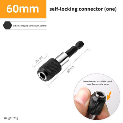 1/4-tollise kuuskantvarrega kiirvabastusega elektriline puur, magnetiline kruvikeeraja, reguleeritav pikendushoidiku varre varre elektritööriistad