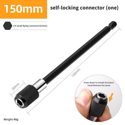 1/4-tollise kuuskantvarrega kiirvabastusega elektriline puur, magnetiline kruvikeeraja, reguleeritav pikendushoidiku varre varre elektritööriistad