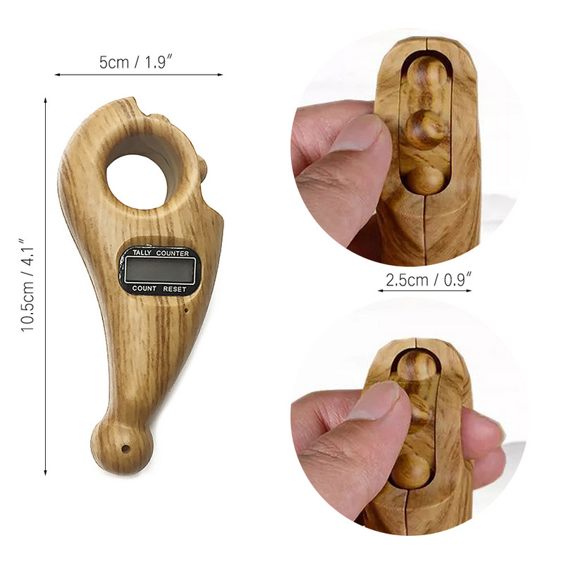 Επαναφορά κουμπιού Ηλεκτρονική οθόνη ροζάρι 5 ψηφίων Εργονομική χαμηλή κατανάλωση ενέργειας Φορητός μετρητής δακτύλων Buddha Beads Counter