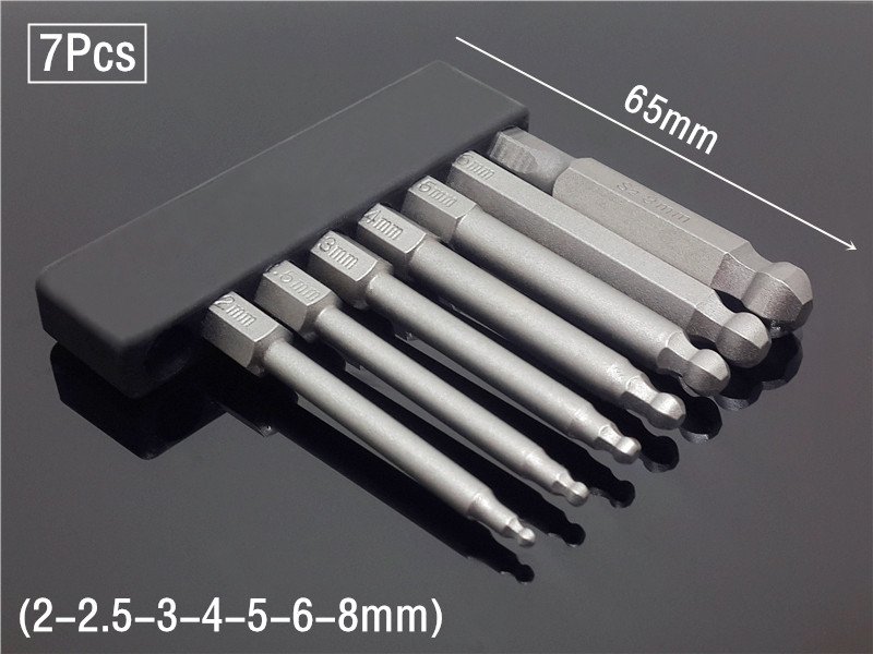 7gab VAI 5gab. komplekts lodīšu uzgaļi S2 tērauda skrūvgriezis urbis skrūvgriežu uzgaļi sešstūra magnētiski sfēriski 1/4" rokas remonta komplekti, mini instrumenti
