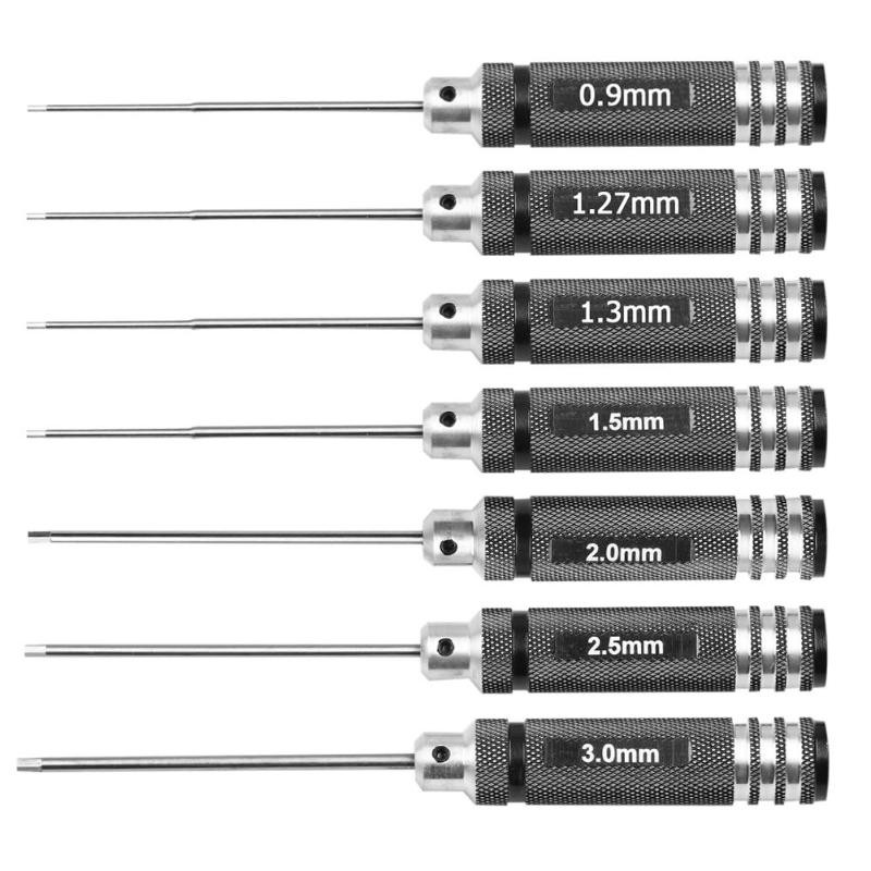 0.9/1.27/ 1.3/ 1.5/ 2.0/ 2.5/ 3.0mm White Steel Hex Screwdriver Tool Kit  for RC Helicopter Airplane Car Drone Aircraft Model Rep 