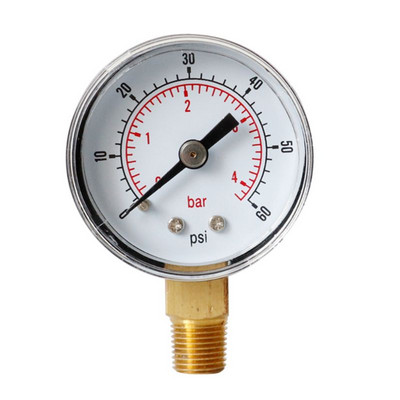 Számlapos nyomásmérő nagy stabilitású alsó rögzítéssel 1/8" BSPT 15/30/60/100/160 /200/300 PSI és könnyűsúlyú Ga