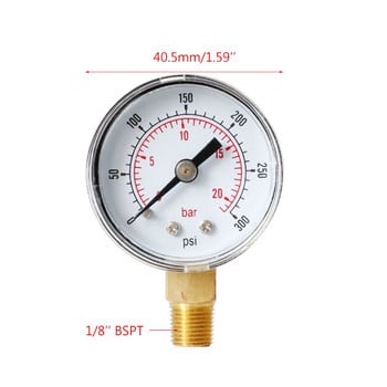 Тип циферблат Манометър Долен монтаж 15/30/60/100/160 /200/300 PSI & Бар Полезен