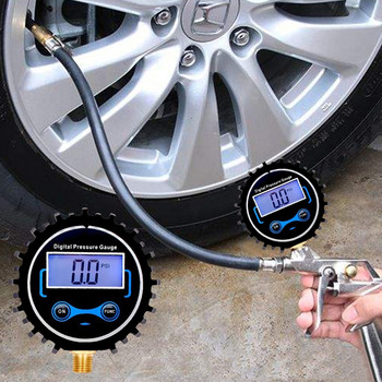 Цифров манометър за измерване на налягането на въздуха в гумите Цифров манометър за гуми Подсветка LCD дисплей за автомобил, камион, мотоциклет