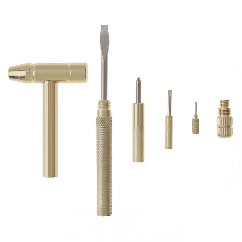 5 viename daugiafunkcis mini atsuktuvų rinkinys iš vario lydinio aukso nuimamas mikro atsuktuvų aptarnavimo rankinis įrankis