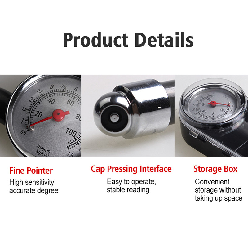 Nagy pontosságú autó gumiabroncs nyomásmérő manométer, mini tárcsa AUTO légnyomásmérő teszter autódiagnosztikai javítóeszköz