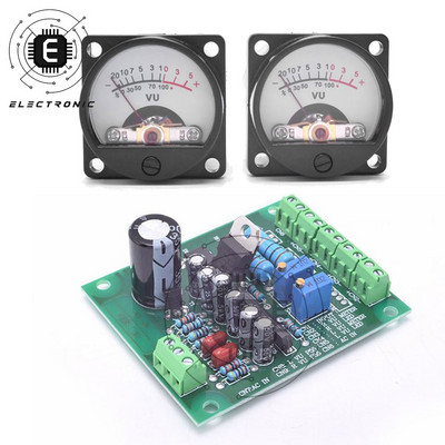 DC 6-12V VU mjerač audio razine upravljačka ploča + 2kom VU mjerač s mjeračem zvučnog tlaka toplih boja za 5-60W pojačala AC12V ulaz