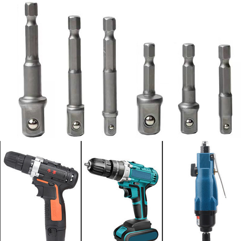 3 tk/komplekt kroom-vanadiumterasest pistikupesa adapter kuuskantvars 1/4" 3/8" 1/2" pikenduspuuriterad, lati kuuskantpeakomplekt, võimas universaalne tööriist