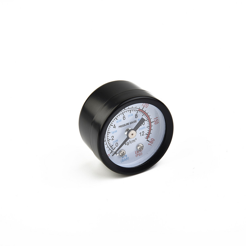 Kompressori mõõtur õhukompressori rauast kest Pneumaatiline Y40 horisontaalne hüdrauliline rõhk 0-12bar 0-180PSI Manomeeter 42*40mm