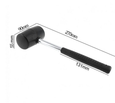 MOONBIFFY mitteelastne must kummivasar Kulumiskindel plaadihaamer ümara pea ja libisemiskindla käepidemega isetegemise käsitööriist