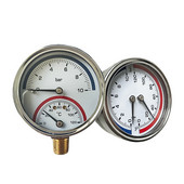 10 baari temperatuurimõõtur G1/4 G1/2 keermega 2-ühes termomeeter monitor 0-120C roostevabast terasest vaakumrõhumõõtur