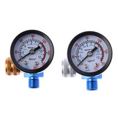 1/4” izsmidzināmas krāsas gaisa spiediena regulatora spiediena mērītājs 0 līdz 180 PSI 0-12 bāri alumīnija sakausējuma pneimatiskā instrumenta piegāde