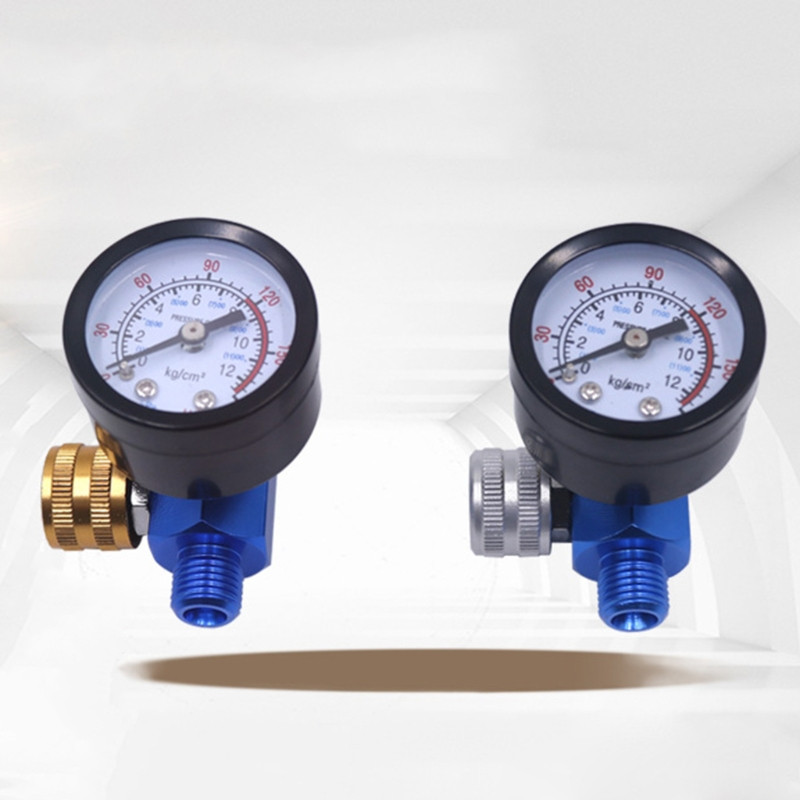 1/4” izsmidzināmas krāsas gaisa spiediena regulatora spiediena mērītājs 0 līdz 180 PSI 0-12 bāri alumīnija sakausējuma pneimatiskā instrumenta piegāde