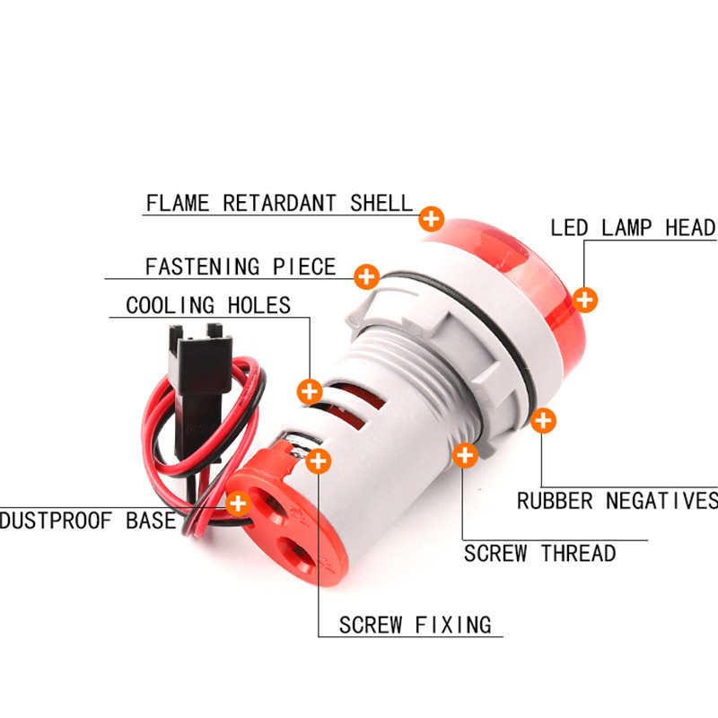 Mini Led okrugli kvadratni digitalni brojač 22MM 6 znamenki 0-999999 AC 220V-380V Elektronički zbrojnik signala Panel brojač