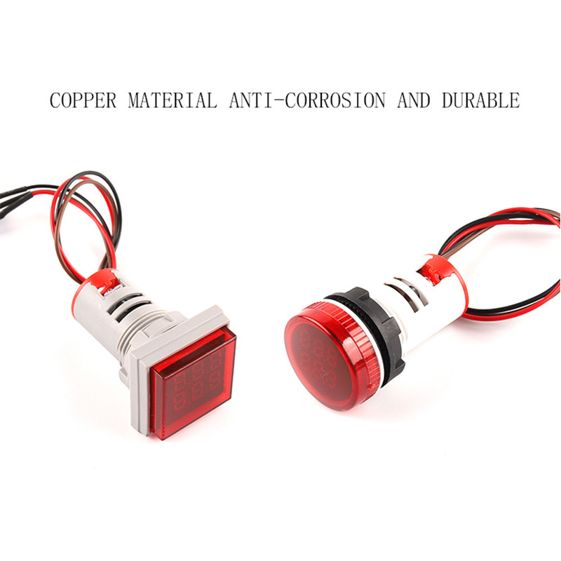 Mini Led okrugli kvadratni digitalni brojač 22MM 6 znamenki 0-999999 AC 220V-380V Elektronički zbrojnik signala Panel brojač