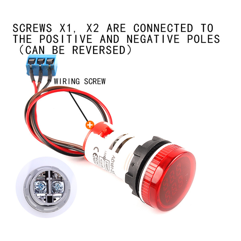 Mini Led okrugli kvadratni digitalni brojač 22MM 6 znamenki 0-999999 AC 220V-380V Elektronički zbrojnik signala Panel brojač