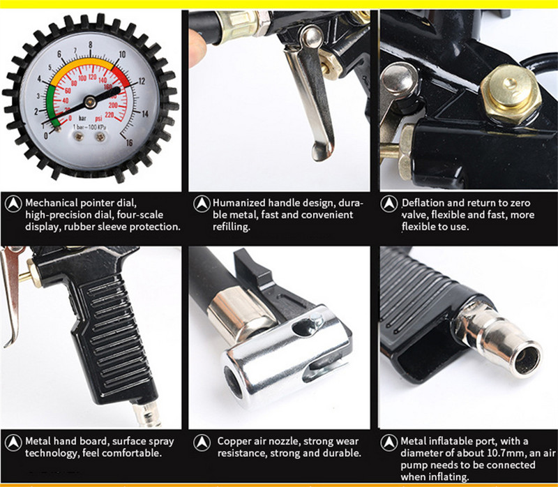 0-15bara 0-220PSI mjerač tlaka zraka precizni univerzalni mjerač tlaka u automobilskim gumama na napuhavanje s digitalnim zaslonom mjerač tlaka u gumama
