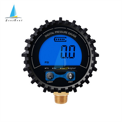 Ψηφιακός φωτισμός LED υψηλής ακρίβειας 0-200 PSI Ψηφιακός μετρητής πίεσης αέρα ελαστικού ελαστικού Μανόμετρο LCD Οθόνη μετρητή πίεσης με οπίσθιο φωτισμό