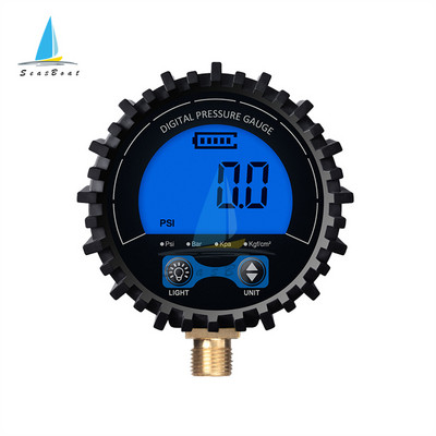 Ψηφιακός φωτισμός LED υψηλής ακρίβειας 0-200 PSI Ψηφιακός μετρητής πίεσης αέρα ελαστικού ελαστικού Μανόμετρο LCD Οθόνη μετρητή πίεσης με οπίσθιο φωτισμό