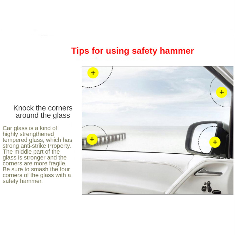 Mini autó kalapács ablaküvegtörő szíjvágó szerszám otthoni vészhelyzeti menekülési kalapács szélvédő üvegtörő