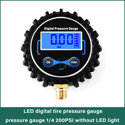 Manometru digital de presiune a anvelopelor 1/4 1/8 200 PSI LCD cu iluminare din spate LED Manometru digital de presiune a anvelopei Manometru pentru tester de presiune auto